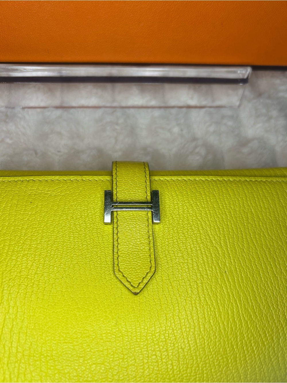 Hermès Bearn Soufflet Chèvre Mysore Leather palladium-plated Hardware - Picture 7 of 15